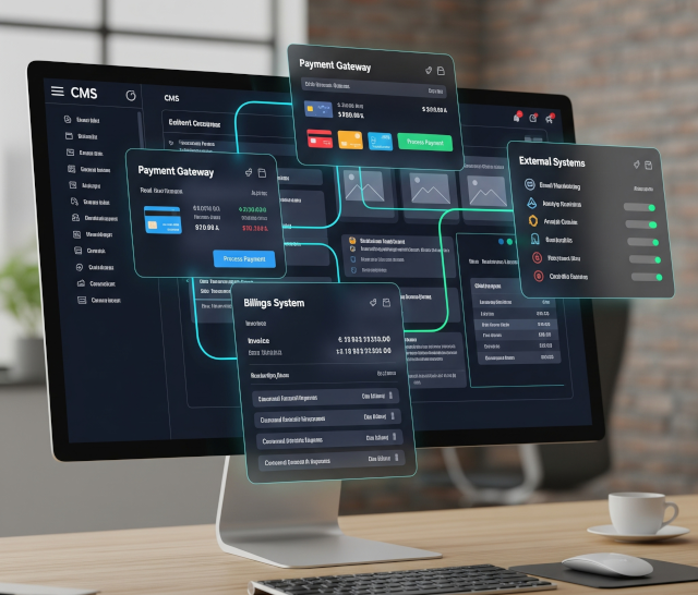 A flowchart illustrating the CMS development process.
