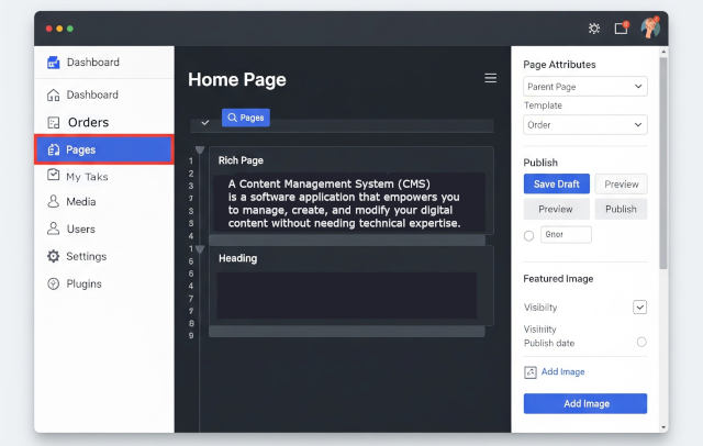 A screenshot of a CMS user interface.