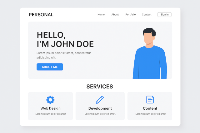 A glowing tablet screen displaying a website builder interface and content performance graphs.
